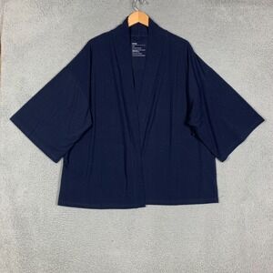 Storq Kimono Cardigan Maternity Medium Navy Open Front Nursing Lounge (No Belt)